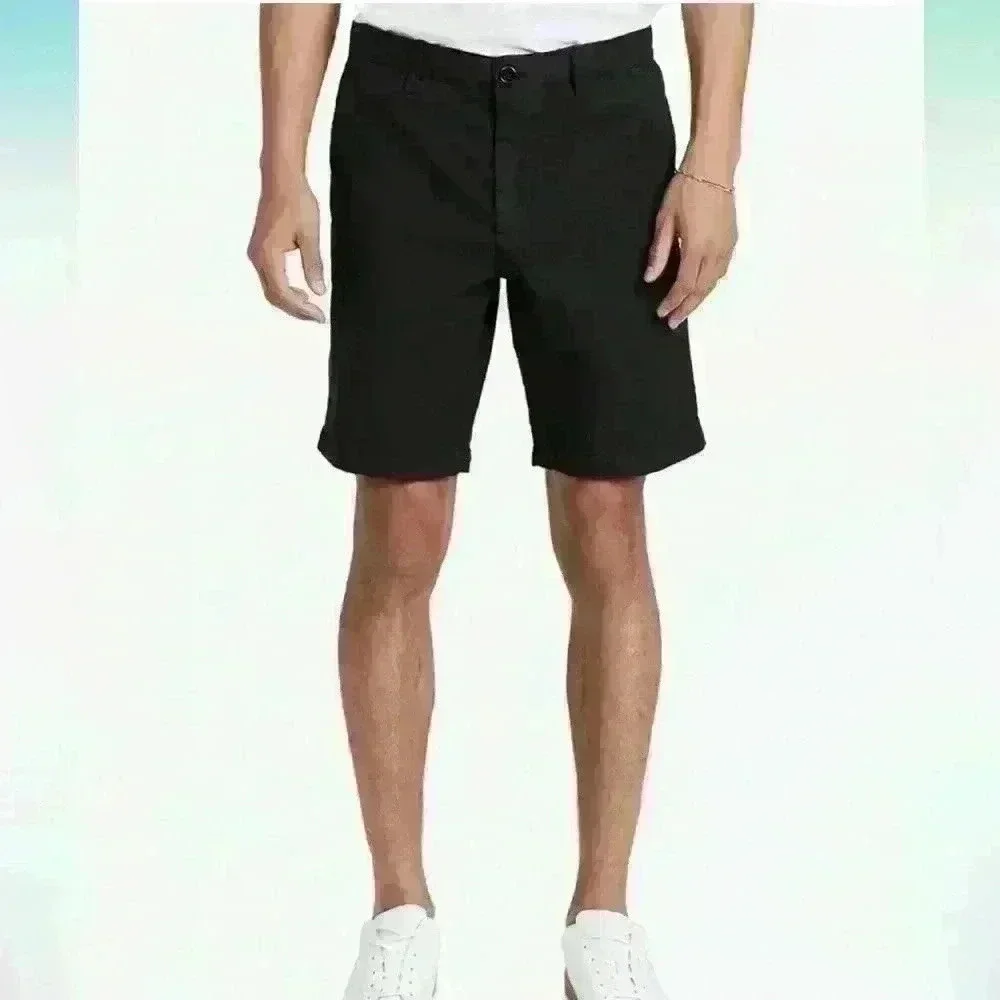 New Theory Men's Zaine black  Chino Shorts  Size 40 summer vacation